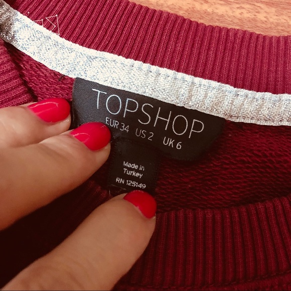 Topshop Red Jumper with cute furry white patterns - Picture 4 of 4